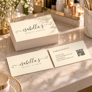 Elegante ausgeschmückte Schrift personalisiert Visitenkarte