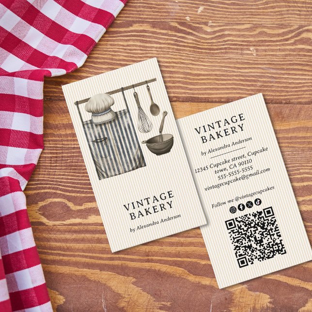 Elegante Ausstattung des Vintagen Koch Visitenkarte (Elegant Vintage Chef's Equipment Business Card)
