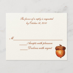 Elegante Autumnal Acorn Response Card RSVP Karte