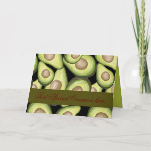 Elegante "Avocado"-Druck Klapp-Grußkarte Karte