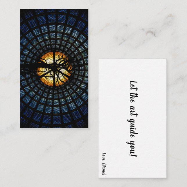 Elegante Azul "let the art guide you" Design Mitteilungskarte (Vorne/Hinten)