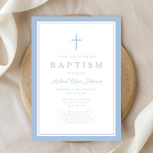 Elegante Baby-Blau-Kreuz-Junge-Taufe