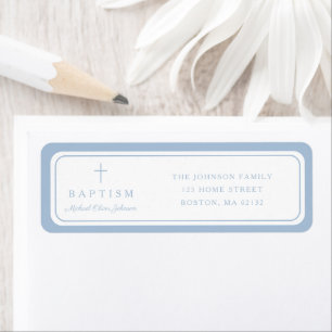Elegante Baby-Blaues-Kreuz-Jungen-Tauf-Anschrift 