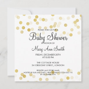 Elegante Baby Dusche Imitate Gold Foil Glitzer Lig Einladung
