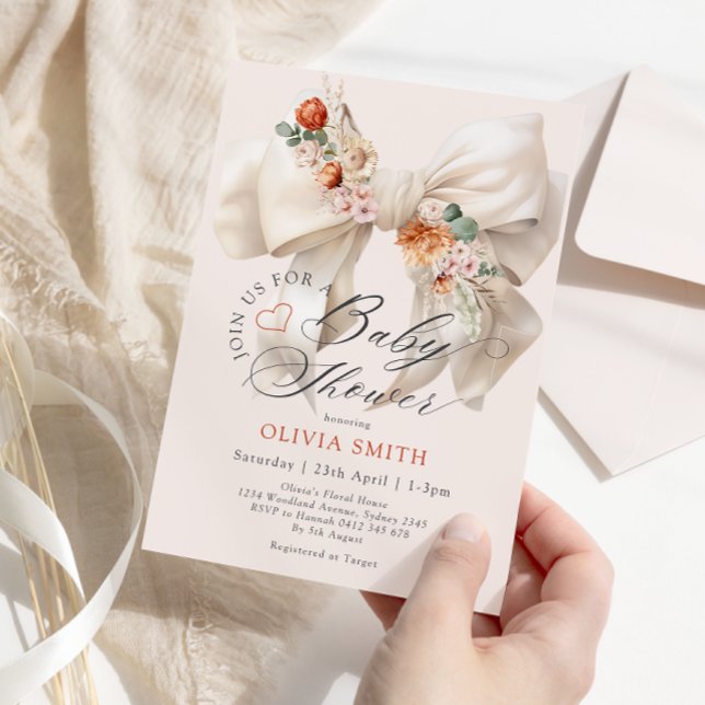 Elegante Baby-Dusche mit Blumenkrug Einladung (Von Creator hochgeladen)