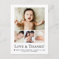 Elegante Baby-Liebe und Dank 4 Foto-Collage Chic