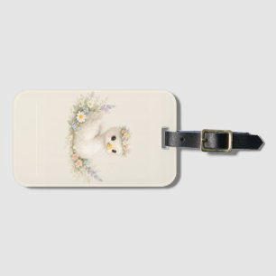 Elegante Baby-Schwan-Wildblumen-Aquarell-Papeterie Gepäckanhänger