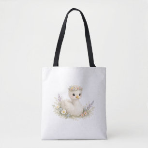 Elegante Baby-Schwan-Wildblumen-Wasserfarben-Papet