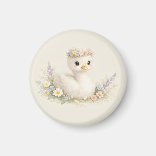 Elegante Baby-Schwan-Wildblumen-Wasserfarben-Papet Magnet