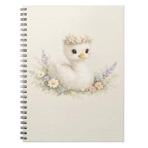 Elegante Baby-Schwan-Wildblumen-Wasserfarben-Papet Notizblock