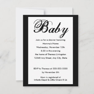 Elegante Baby Script Baby Shower Einladung