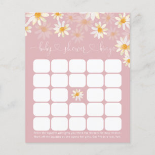 Elegante Baby Shower Floral Baby Bingo Game Card