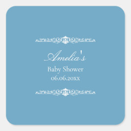 Elegante Baby-Shower im Pink-Regency-Stil  Quadratischer Aufkleber