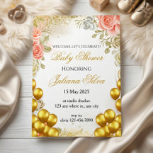 Elegante Baby-Shower mit Blumenmotiv