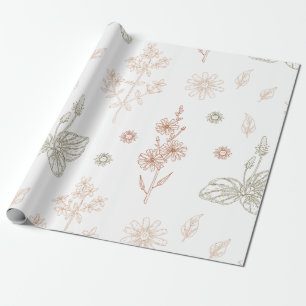 Elegante Baby Shower mit Wildblumen Geschenkpapier