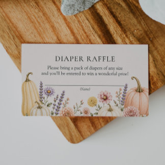 Elegante Baby-Shower-Windel-Raffelkarte zum Herbst Begleitkarte