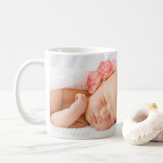 Elegante Babygestaltungsankündigung – mit Foto Kaffeetasse