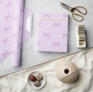 Elegante Babygirl-Baby-Party Vornehmes lila Schlei Geschenkpapier