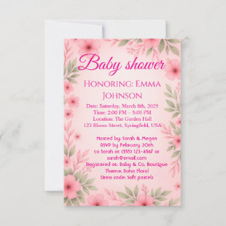 Elegante Babyparty-Einladung für Mädchen Save The Date
