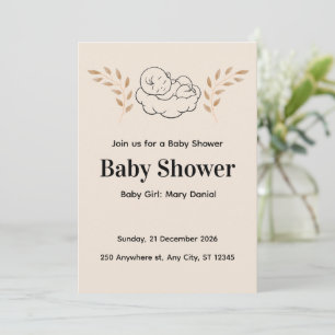 Elegante Babyparty-Einladung im modernen Boho-Stil Einladung