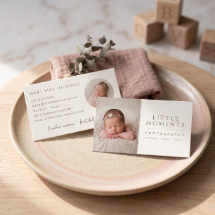 Elegante Babyshooting-Branding Soft Neutral Visitenkarte