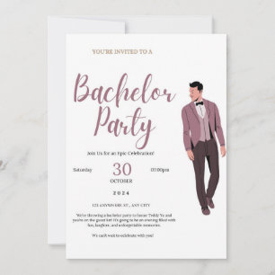Elegante Bachelor Party Einladung
