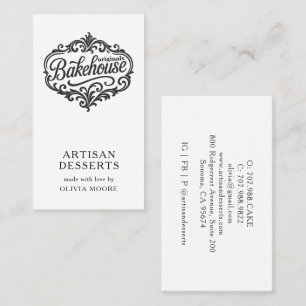 Elegante Bäckerei Bäcker Konditor Visitenkarte