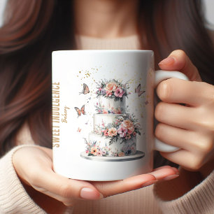 Elegante Bäckerei Cake Werbung Kaffeetasse