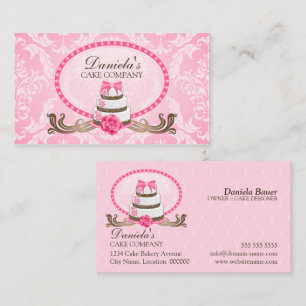 Elegante Bäckerei Damast Visitenkarte