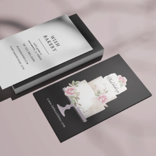 Elegante Bäckerei Drei Stufen vertikal Visitenkarte