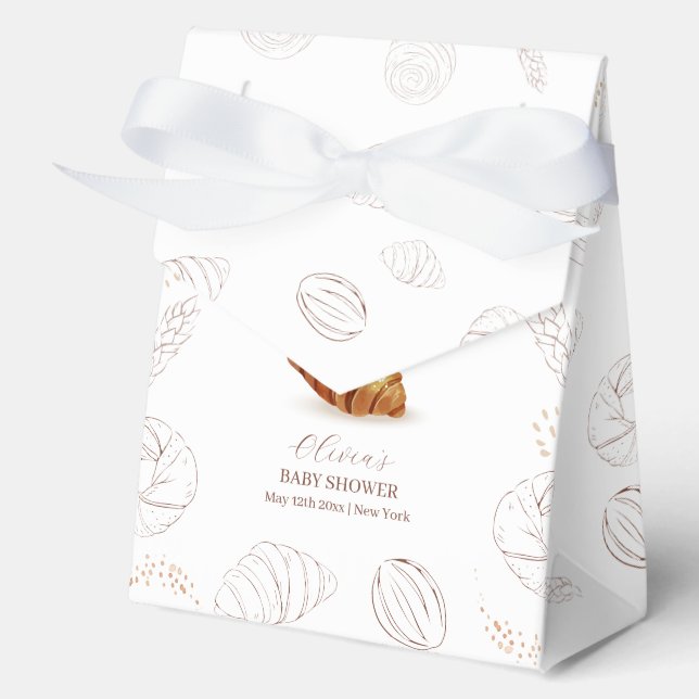 Elegante Bäckerei Konditorei in Oven Babydusche Geschenkschachtel (Vorderseite)