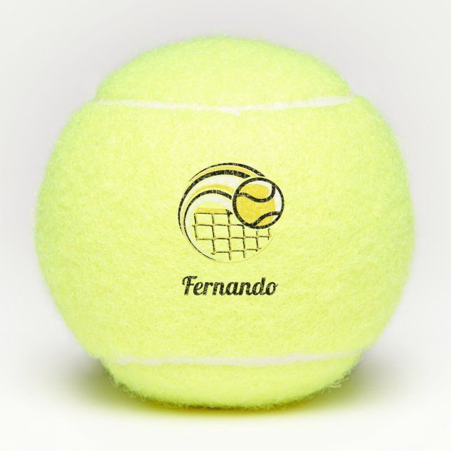 Elegante Ball & Net Icon Player Coach Kinder Name  (Vorderseite)