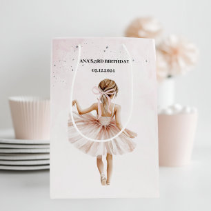 Elegante Ballerina Rosa Geburtstag Mittlere Geschenktüte