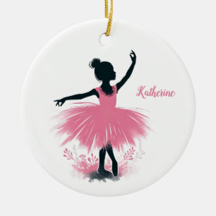 Elegante Ballerina Silhouette Ballet Keramik Ornament