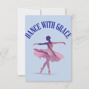 Elegante Ballerina Silhouette mit Tanz in Grace Karte