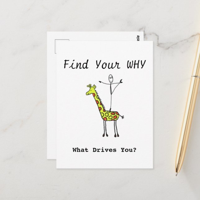 Elegante Ballet Tänzerin auf Giraffe Postkarte (Vorderseite/Rückseite Beispiel)