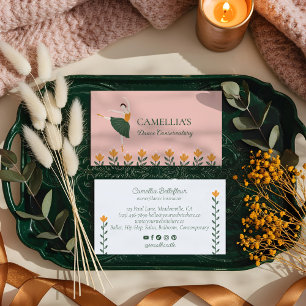 Elegante Ballet Tanzschule Rosa Visitenkarte