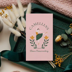 Elegante Ballet Tanzschule Rosa Visitenkarte