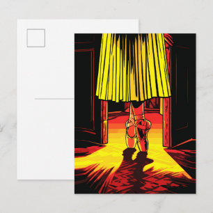 Elegante Ballett-Pointe-Schuhe Gelber Tutu Drama Postkarte