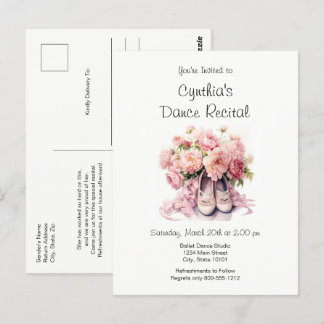Elegante Ballett-Tanz Einladung Postkarte