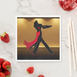 Elegante Ballroom Dancers auf Bühne Paper Serviette