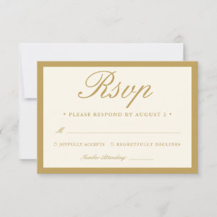 Elegante Ballsaal Hochzeit im Vintage Elfenbein-St RSVP Karte