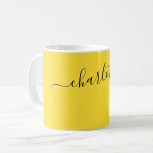 Elegante Bananen-Gelb Farbname Personalisiert Kaffeetasse