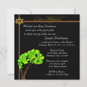 Elegante Bar Mitzvah Einladung