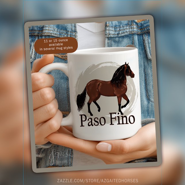 Elegante Bar viale Rodelbahn mit Aussicht Kaffeetasse (Elegant Paso Fino Horse – Gaited Breed Art Coffee Mug)