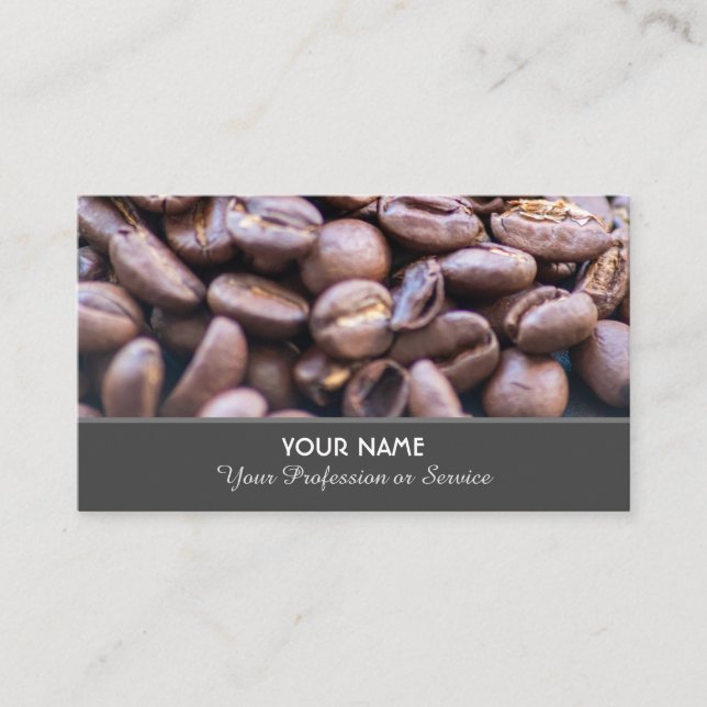 Elegante Barista Kaffeebohnen Visitenkarte (Vorderseite)