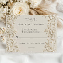 Elegante Barock-Hochzeit-RSVP-Karte