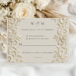 Elegante Barock-Hochzeit-RSVP-Karte RSVP Karte