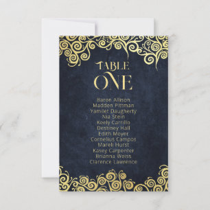 Elegante Barock Navy und Gold Klassische Chic Hoch Einladung