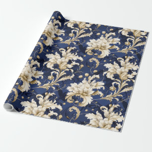 Elegante Barock- und Damast-Dekoration: Vintage-Or Geschenkpapier